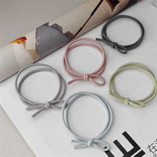 「吾庄」高颜值橡皮筋简约双层打结发圈日常基础扎发头绳百搭发绳