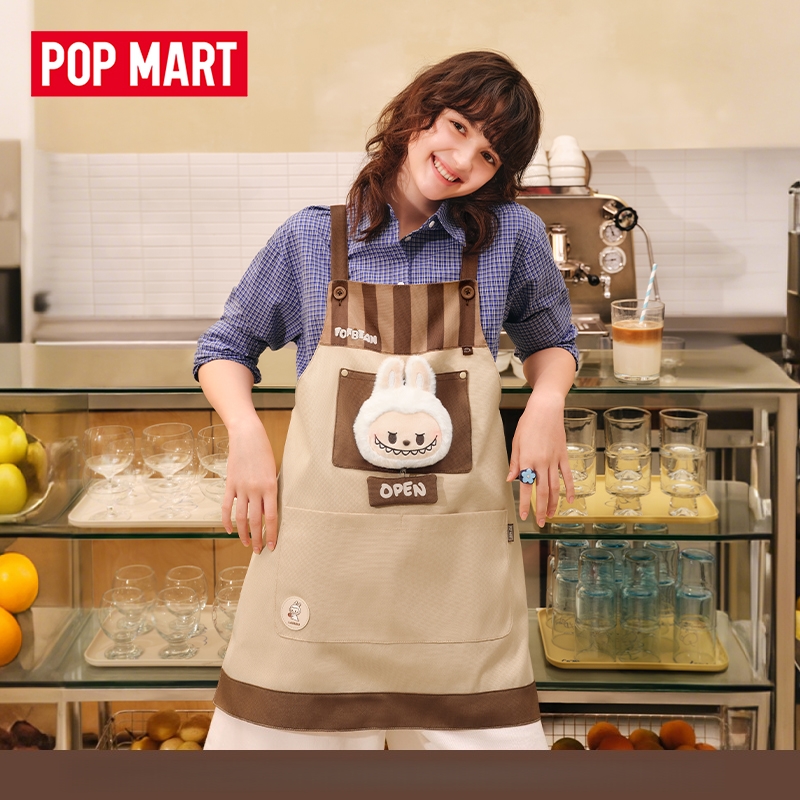 POPMART泡泡玛特泡泡萌粒 咖啡工厂系列 LABUBU围裙周边时尚家居