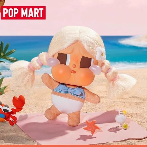 POPMART泡泡玛特CRYBABY哭娃Vacation Mode On搪胶毛绒挂件盲盒