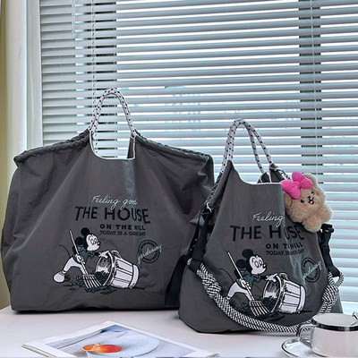 Disney迪士尼官方正品刺绣米奇地球日环保袋帆布包女2024夏天布包