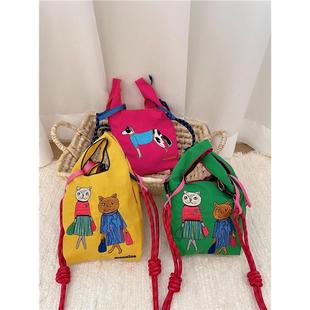 日系ball chain刺绣mini背心款环保袋迷你小包包斜挎包通勤包