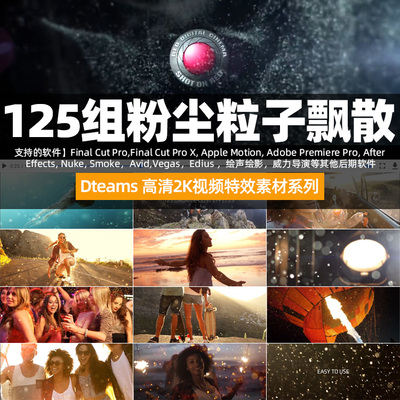 飘舞粉尘粒子视频特效素材FCPX支持全部视频软件工具