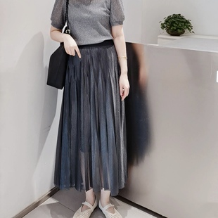 S系列｜专柜正品·24秋冬通勤百搭松紧腰百褶裙半身长裙S24411408
