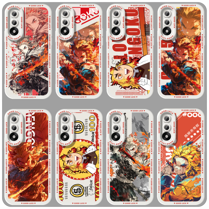 炎柱炼狱杏寿郎鬼灭之刃动漫手机壳适用苹果16红米K80至尊荣耀300新款OPPOA5811PROMAX17PROMAXY37VIVOX200ST