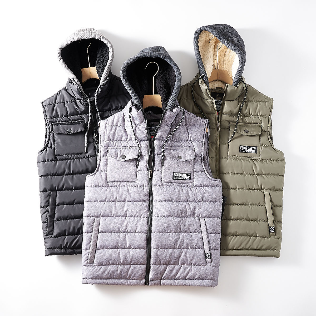 北美外贸轻量防水假两件绗缝棉马甲秋冬男士街潮工装连帽背心外套,男装,常规马甲,淘宝优惠券,粉丝福利购,淘宝优惠卷