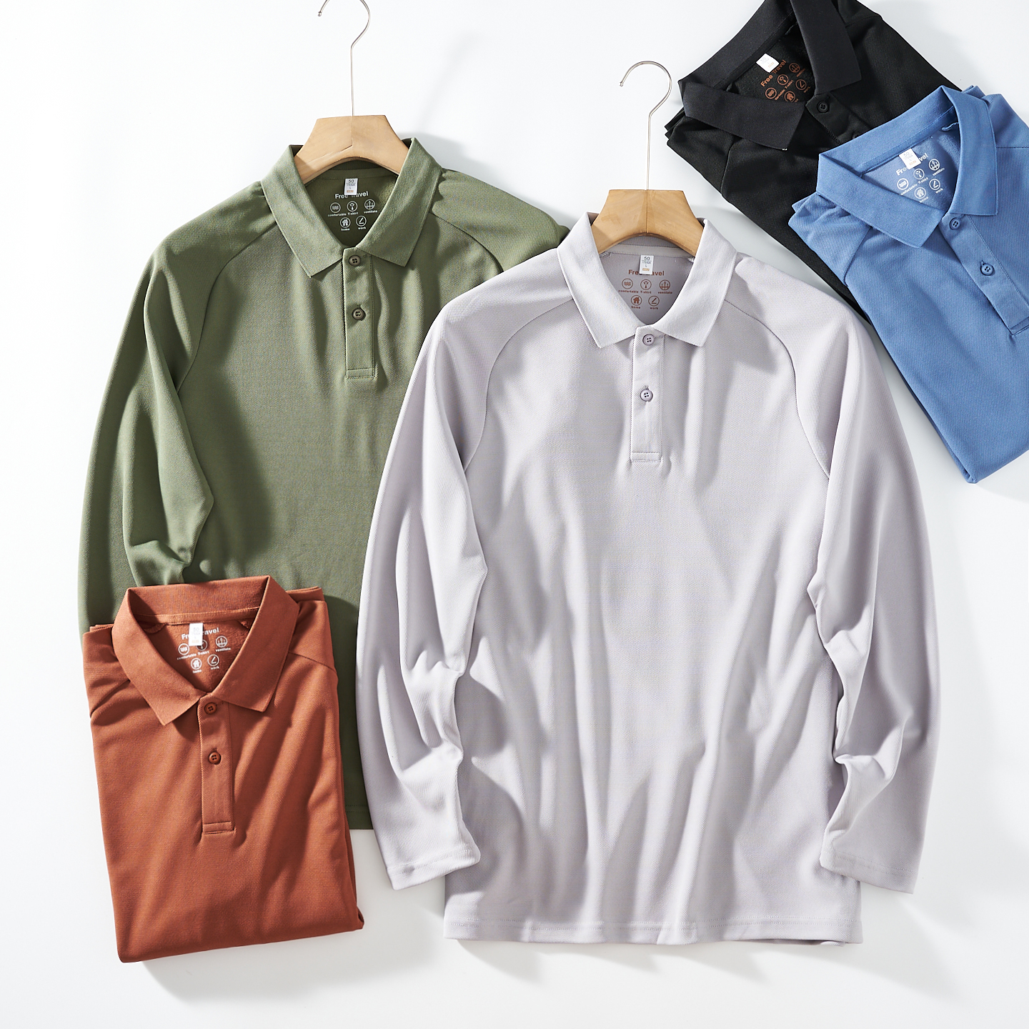 丝滑柔顺！轻商务！ 外秋季舒适亲肤贸男装休闲POLO衫打底长袖T恤