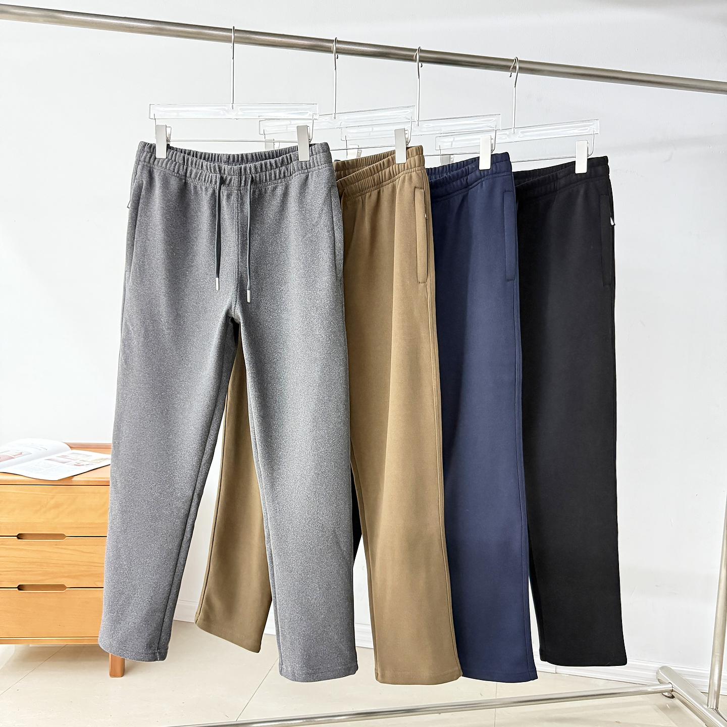 加绒加厚!走商场订单!男款冬季新品纯色简约大码保暖运动休闲裤