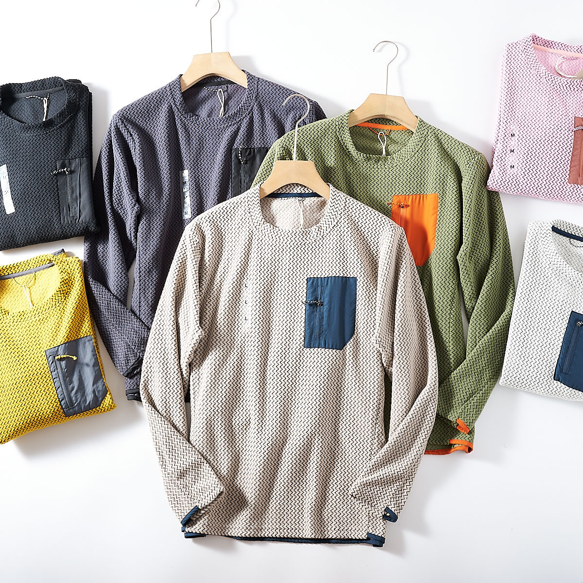 R1平替280G阳离子棉感提花秋冬抓绒衣男女户外保暖速干圆领卫衣潮