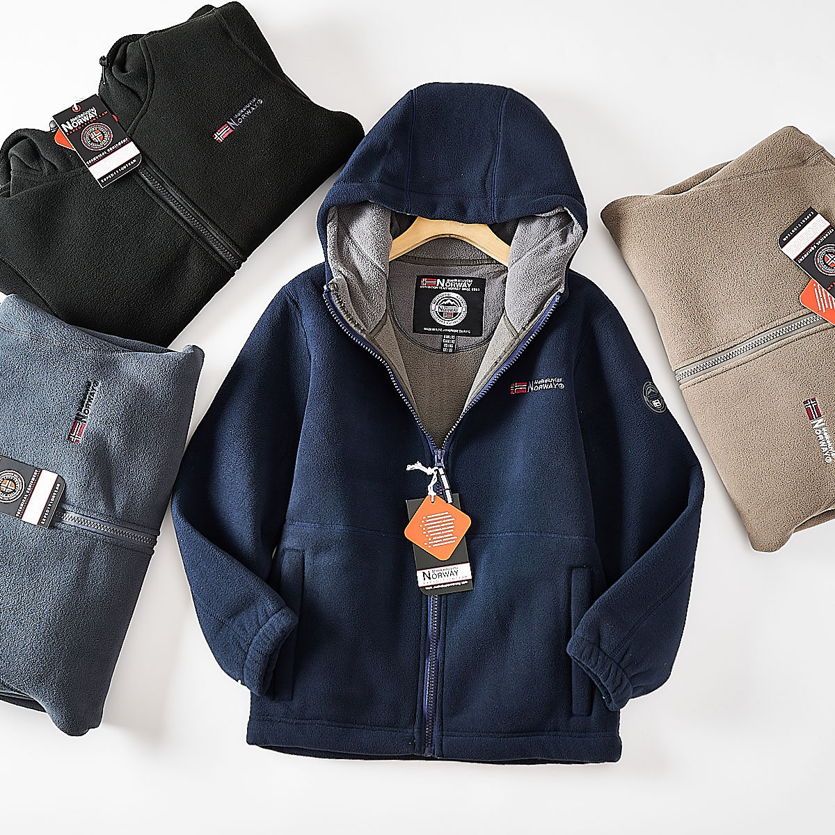 升级版！出挪威订单！秋冬男士外贸户外加绒加厚连帽摇粒绒外套潮