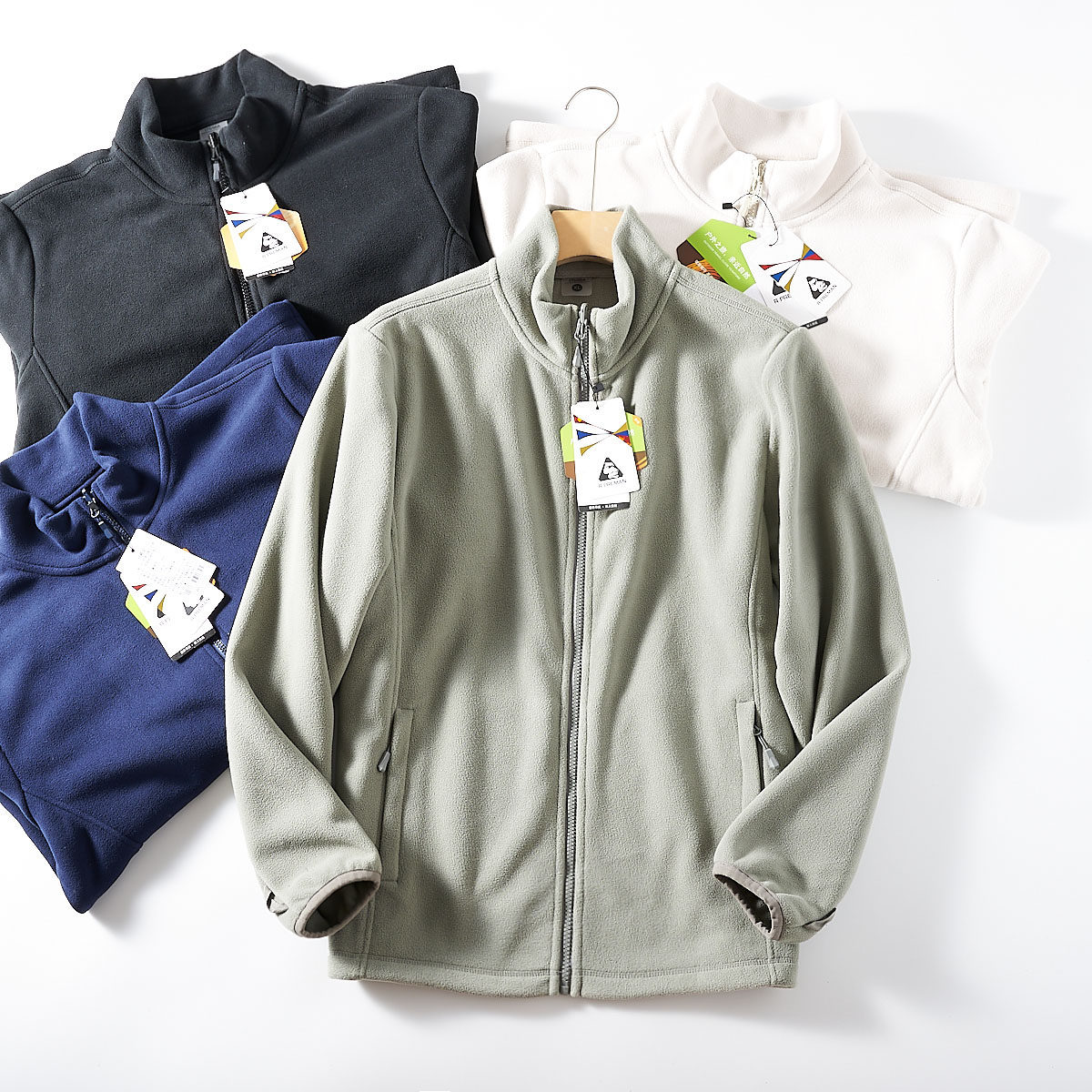 【ODM订单~双面摇粒绒-加厚保暖】秋冬季男士户外抓绒衣立领夹克