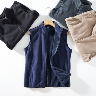 秋冬休闲摇粒绒马甲马夹外套 外贸男装 出口订单 户外抗风双面绒
