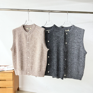 日系复古风！羊毛混纺！男款秋冬纯色亲肤保暖时尚针织衫马甲背心