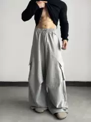 DAY NY American Wide-Leg Cargo Sweatpants with Big Pockets, Loose Straight-Leg Versatile Casual Pants for Men and Women, Jazz Dance