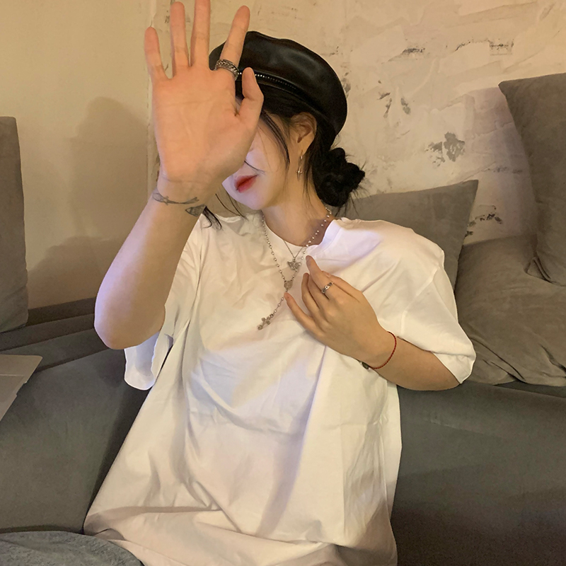 New Korean loose Japanese letter T-shirt white short sleeve girl