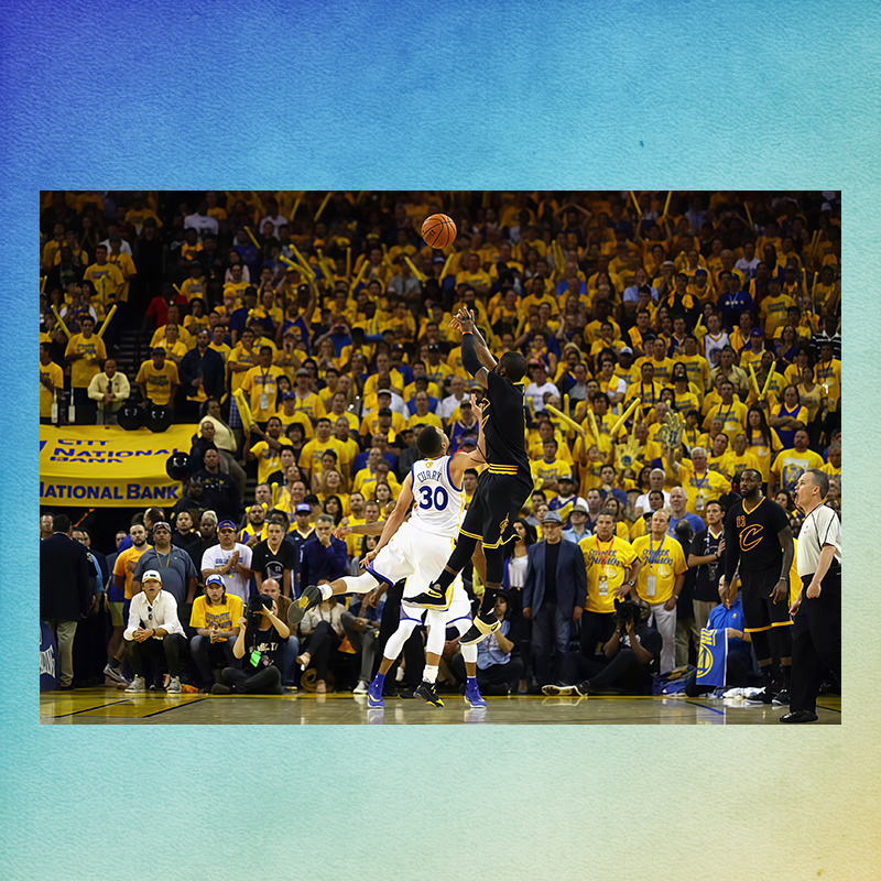 2016年总决赛骑士詹姆斯世纪追帽欧文关键三分收割比赛纪念海报