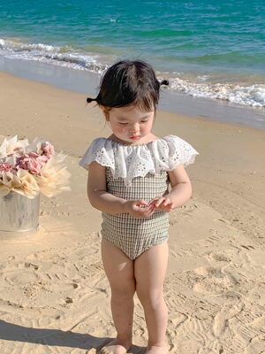 2023夏季新款女童泳装水手宝宝