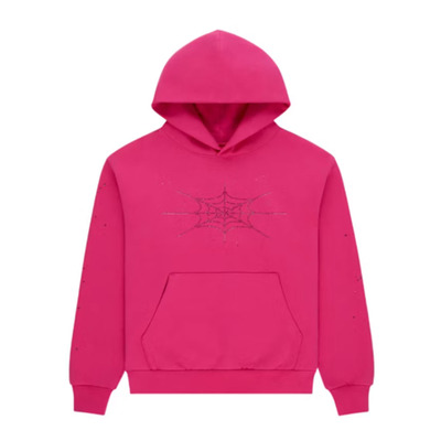 Sp5der Rhinestone Hoodie跨境蜘蛛连帽衫卫衣外贸美潮男街头