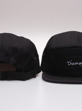 DIAMOND 5 Panel Hats1998格子花布潮平檐帽男女嘻哈五片五叶帽子