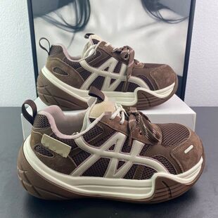 2025新款秋季厚底老爹鞋女款增高百搭轻便透气休闲运动鞋女厚底鞋