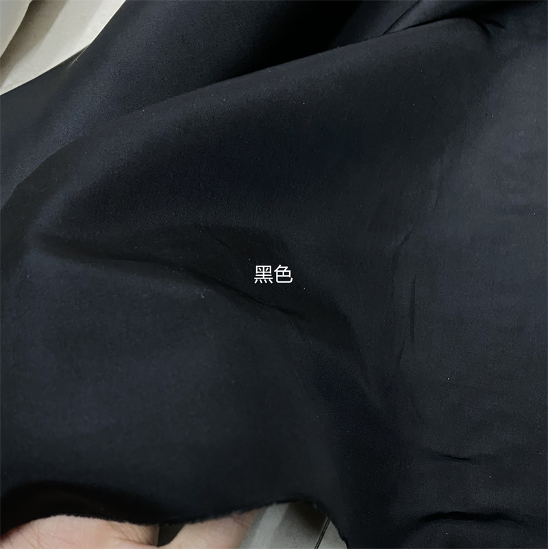 新品 12姆米加厚黑色真丝电力纺桑蚕丝布料 西装大衣服装内衬面料