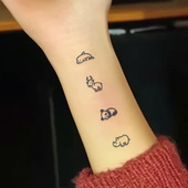 可爱清新小图案草本纹身贴防水持久女手指手臂高级感仿真刺青动物