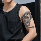 中国龙果汁草本纹身贴防水持久手臂洗不掉不反光男女半永久批发