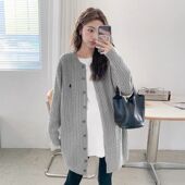 毛衫 孕妇装 学院风灰色毛衣小个子外套上衣 韩版 新款 针织开衫 春秋装