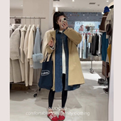 孕妇装 风衣春秋装 宽松休闲卡其中长款 高品质韩代 连帽工装 外套潮