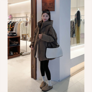 连帽保暖中长款 诺初孕妇羽绒服韩版 休闲时尚 白鸭绒大码 女外套 冬装