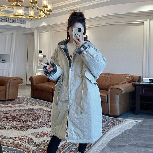 自制孕妇装冬款加厚保暖棉服外套