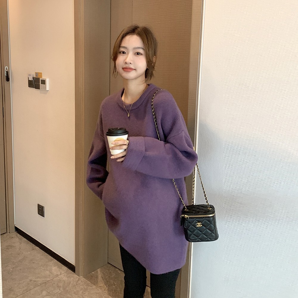 显白趁肤小柠黄洋气加厚孕妇毛衣