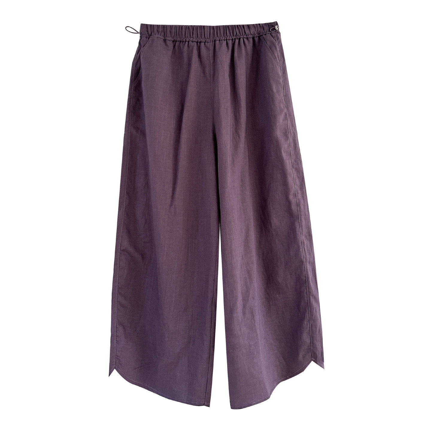 ◆诺初◆孕妇莱赛尔亚麻阔腿裤夏季小个子抽绳直筒裤休闲九分裤