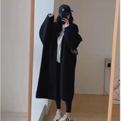 新款 时尚 显瘦休闲宽松长款 高品质慵懒风孕妇针织外套春装 开衫 春秋