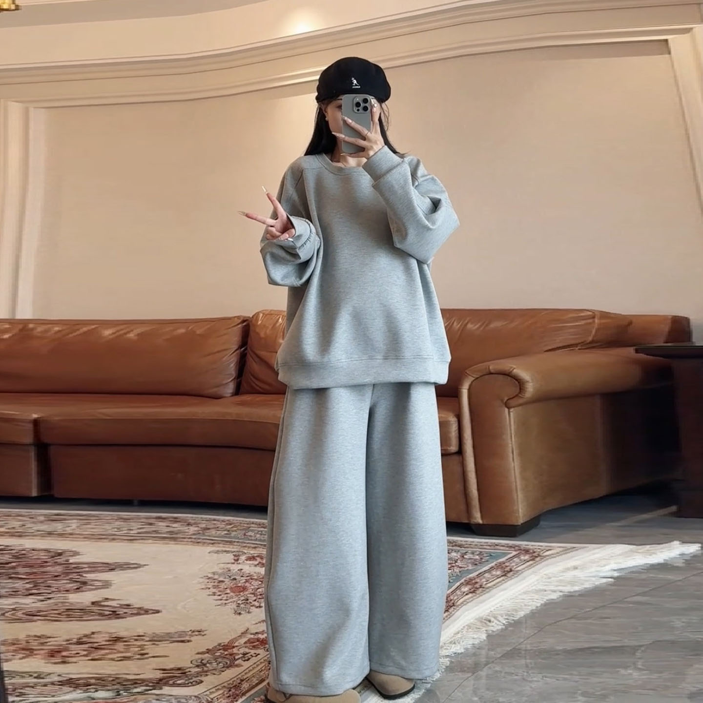 孕妇卫衣套装不显怀不勒肚秋装
