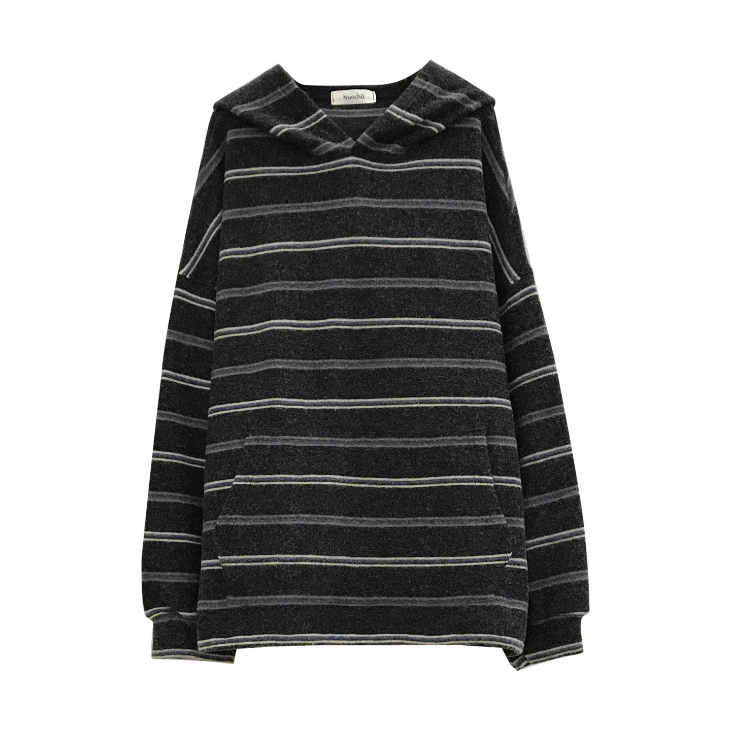 诺初孕妇条纹连帽卫衣加绒加厚女秋冬爆款小个子慵懒宽松显瘦上衣