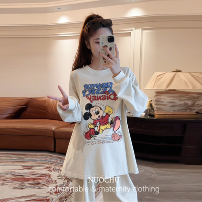孕妇米奇印花T恤打底衫上衣