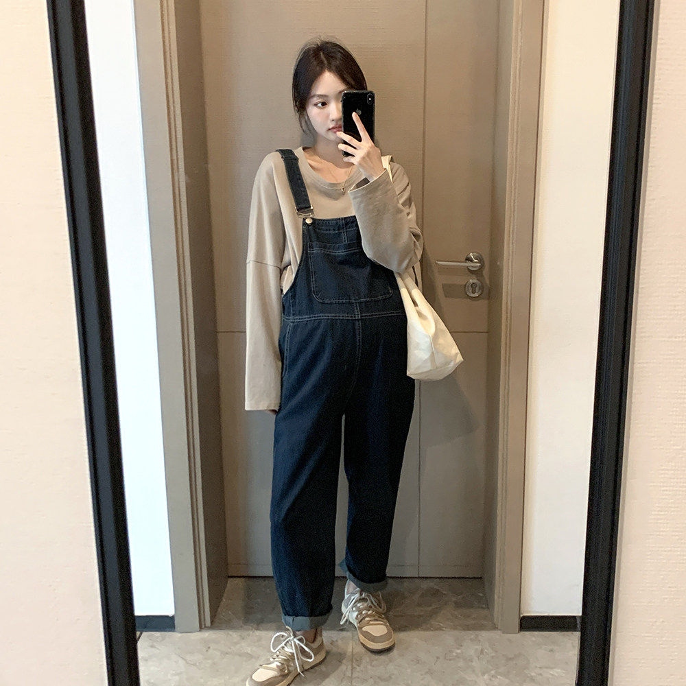 美式减龄显瘦~孕妇背带裤春装韩国时尚显瘦小个子休闲工装裤长裤