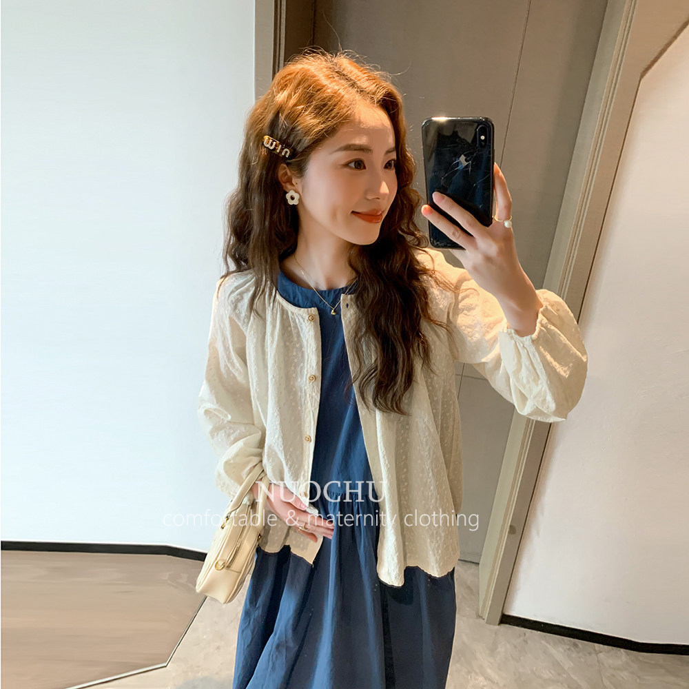 江南棉麻~刺绣防晒衫不显怀孕妇外套气质连衣裙背心孕妇裙子夏季
