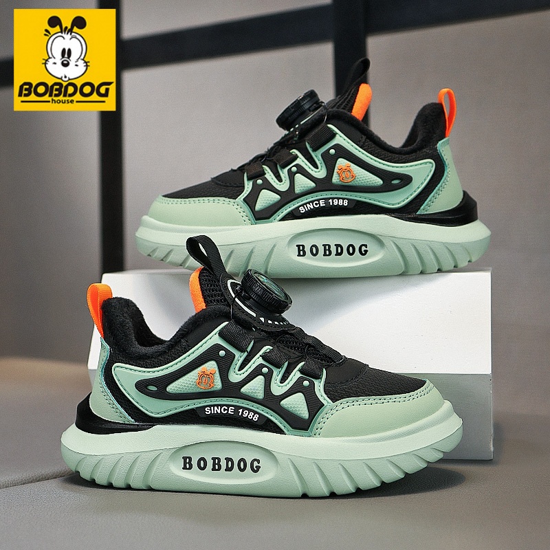 巴布豆男童鞋2025秋冬加绒二棉鞋