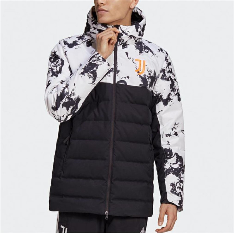 Adidas阿迪达斯 男子尤文皇马曼联足球训练连帽保暖羽绒服 FT9924