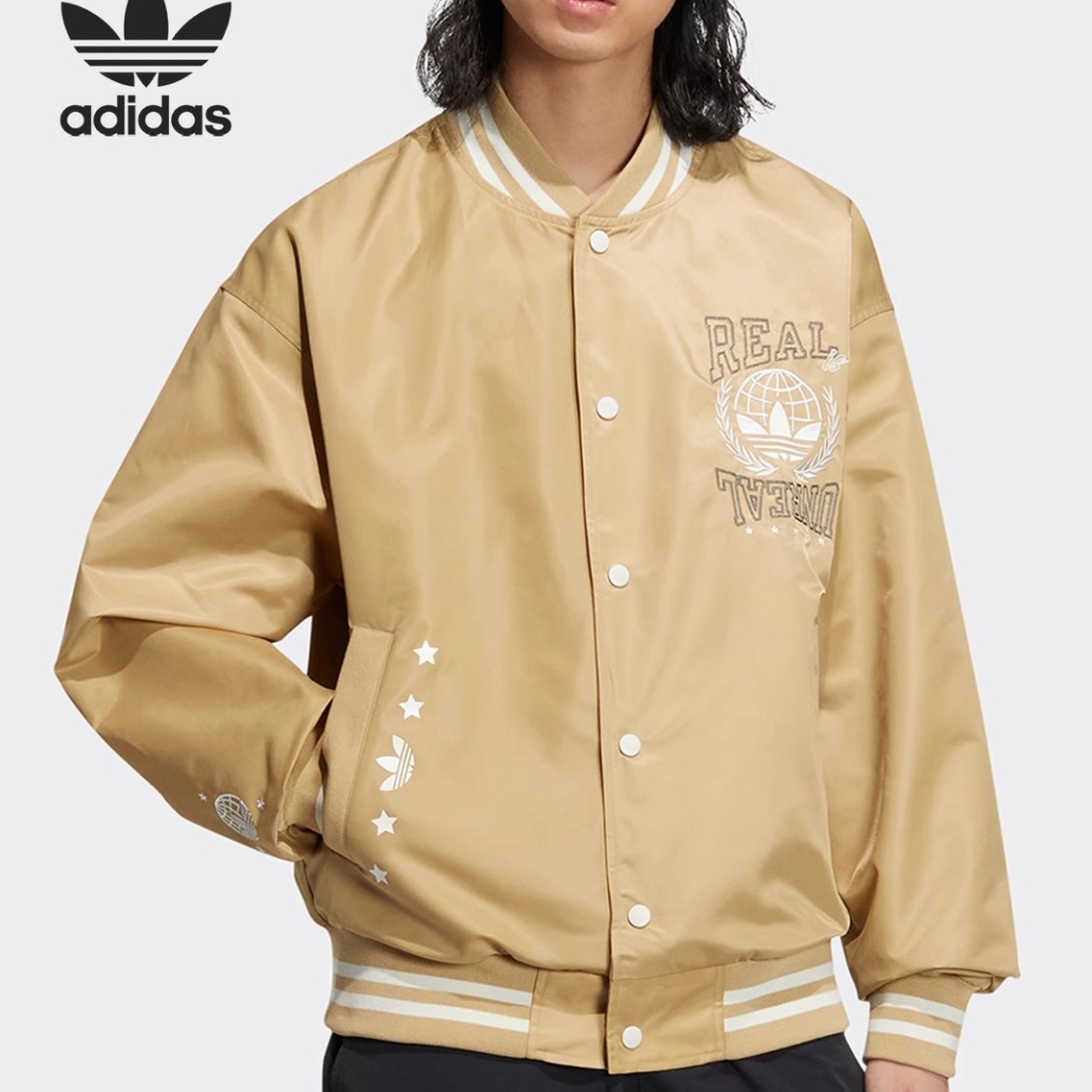 Adidas阿迪达斯 三叶草 男子印花刺绣运动棒球服夹克外套 HY1357