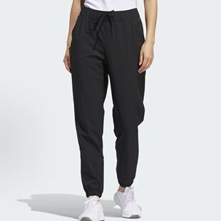 Adidas阿迪达斯 IU0437 女子纯色抽绳系带束脚针织运动裤