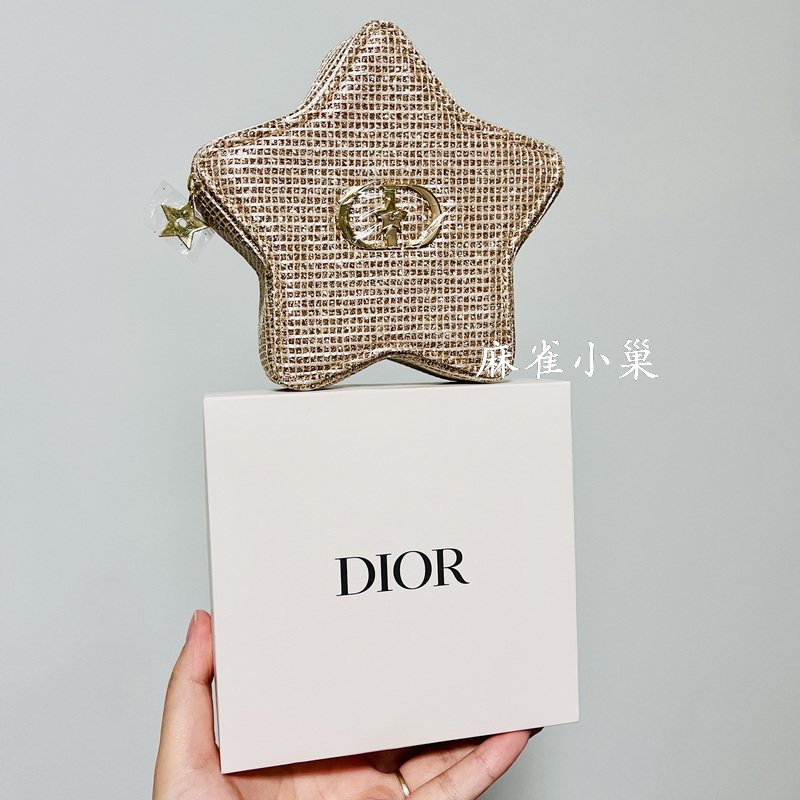DIOR迪奥圣诞限定金色星星化妆包