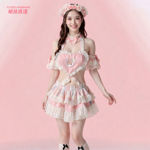 褪色浪漫 洛丽塔内衣诱惑青春少女露臀女qqny睡衣制服 爱心小熊