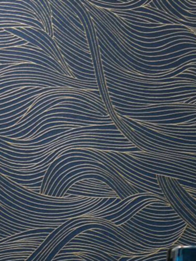 法国进口复古壁纸简约波浪纹理线条背景墙壁布客厅卧室餐厅壁纸