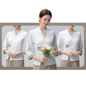 养生馆 推拿足浴技师服套装 高端美容师工作服女皮肤管理七分袖 修身