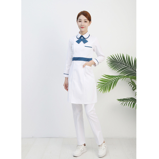 药店工作制服新款 护士服长袖 短袖 春季 女医生服白大褂护士分体套装