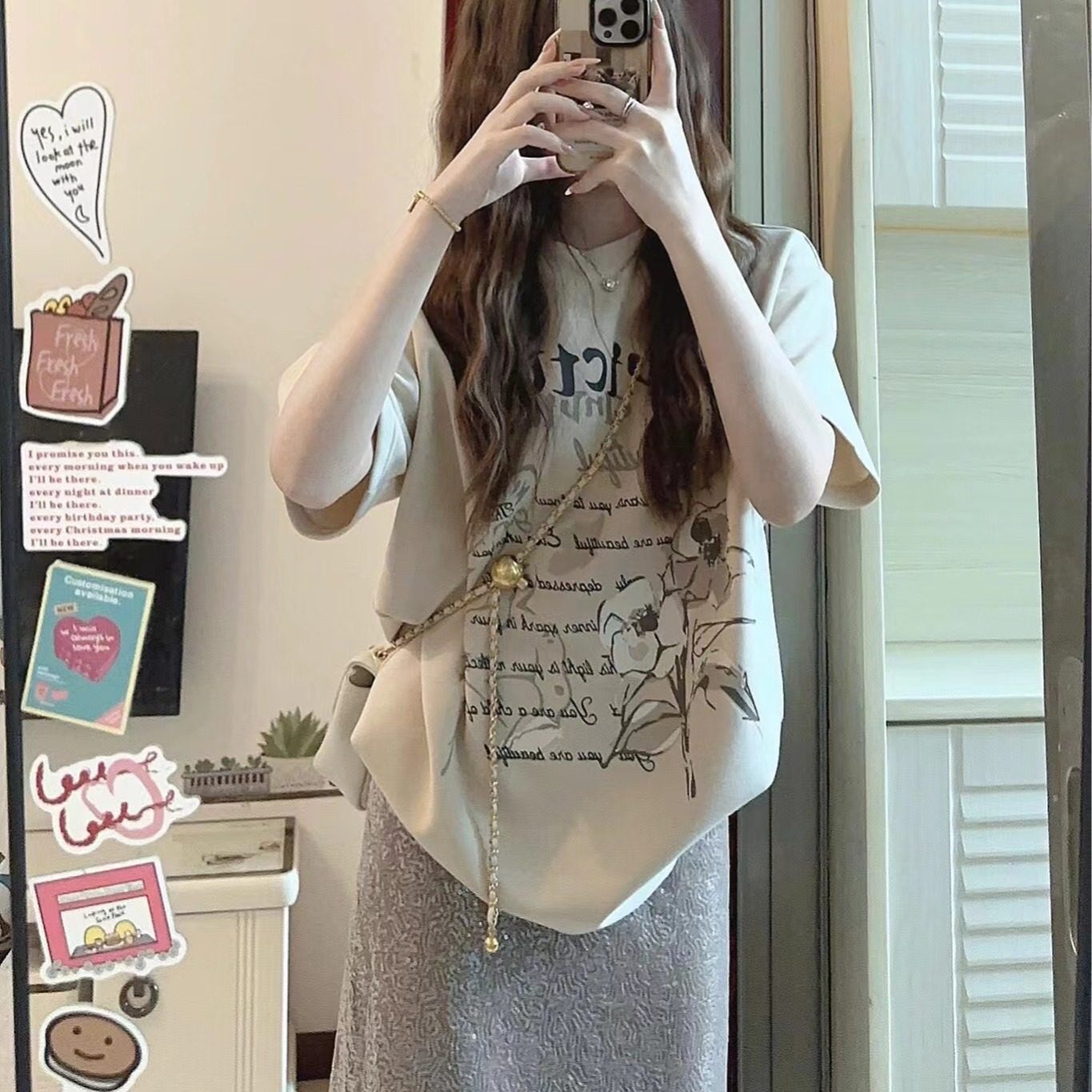 夏装搭配一整套韩系松弛感夏天减T恤