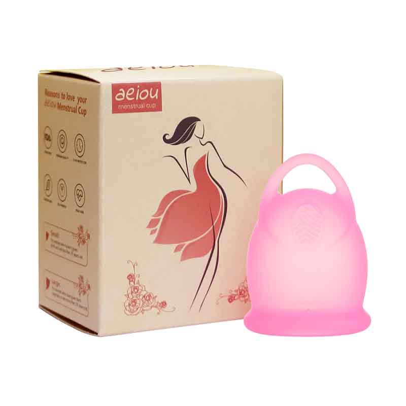 AEIOU月经杯拉环款短矮型月事杯生理期用品环保可重复使用月经碟
