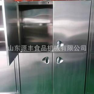 不锈钢储物柜四门碗柜学校餐厅酒店商用碗柜碗架推拉门储物柜